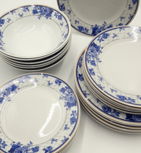 Набор фарфоровых тарелок Фантазия 18-025 (18 предметный) Lexin (Китай), фото 3